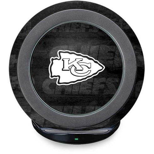 NFL Kansas City Chiefs Black & White Fast Charge Wireless Charging Stand Skin